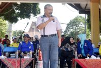 Hayono Isman menyampaikan sambutan sekaligus menyapa seluruh hadirin