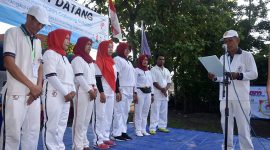 Ketua PORPI DPC Sidoarjo Sayuti Rofianto mengukuhan pengurus ranting