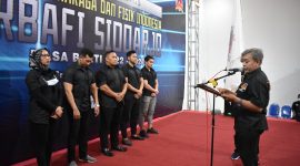 Ketua Pengprov Perbafi Jatim, Yustina, mengukuhkan pengurus Pengkab Perbafi Sidoarjo