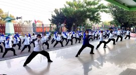 Berolahraga taichi dipimpin Ketua Umum DPP ATTI Adi Setiago