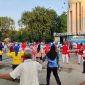 Senam bersama KORMI Kab. Sidoarjo dan masyarakat di halaman Monumen Jayandaru.